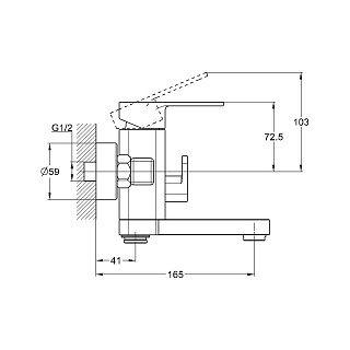 Смеситель д/ванны G-lauf (NEB3-A123) ф35 короткий излив (8)