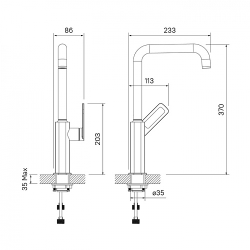 Смеситель для кухни, графит, Slide, IDDIS, SLIGM00i05