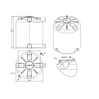 Емкость ТR-10000 (H2715xD2300, ? горловины 550мм) синяя ВЫГОДА