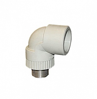 Колено  25*3/4"нар.рез. белый (10/100) ПРО АКВА (РА27014Р)