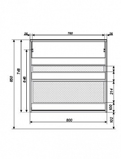 Комплект мебели 80 "Stretto-80" подвес., белый глян. 2 ДВ 1 Марка (ум.Акриловый+сифон+донный клапан) АКЦИЯ!!!