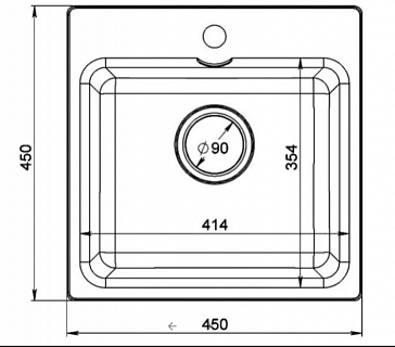 Мойка гранит FOSTO NOVA 45-45 (белый) без сифона 