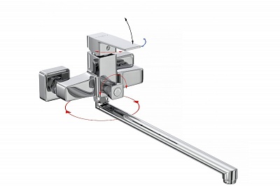 Смеситель д/ванны "Akari" (AKA-1015) длинный излив TOKITO