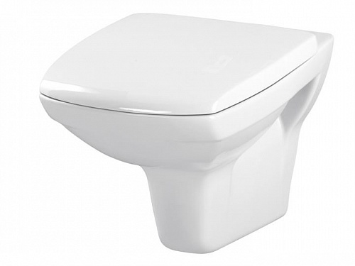 Унитаз подвесной  "CARINA" безободковый с м/л сидением (CERSANIT) 