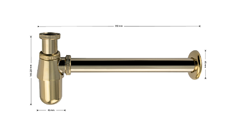 Сифон BRIMIX ЗОЛОТО нижняя часть (8714)