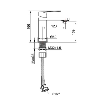 Смеситель д/умывальника "KOBE" (KOB-1011) вороненая сталь TOKITO