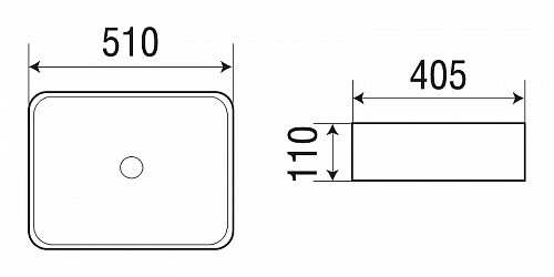 Умывальник WW ELBACH 2178 MB 510х405х110 матовый черный