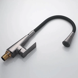 Смеситель д/кухни SHEVANIK гибкий излив оружейная сталь S543T-3