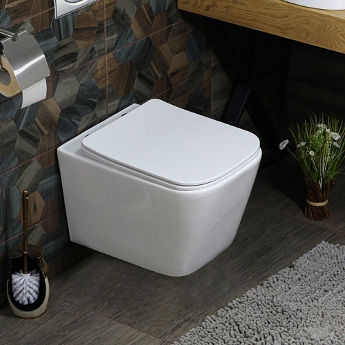 Унитаз подвесной MLN-310304 безободковый белый MELANA 