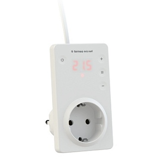 Терморегулятор Terneo SRZ red, в розетку, воздух 0-30°C, AC230V, 16A, DS Electronics