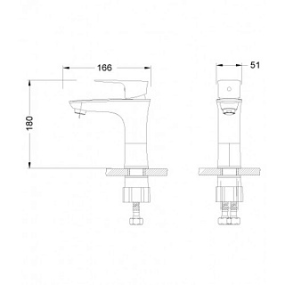 Смеситель д/умывальника "Nero" (0206С) 35 мм. моно хром LEMARK ВЫГОДА!!
