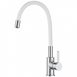Смеситель д/кухни KLIO d35 белый, гибкий излив  3510L ARGO 41006 