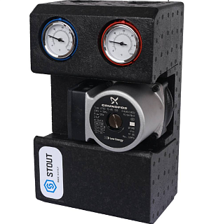 Группа насосная с прямым контуром 3/4" с насосом Grundfos UPSO 15-65 в теплоизоляции (SDG-0001-002002) STOUT