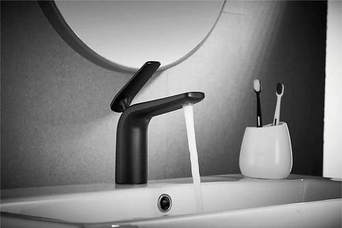 Смеситель д/раковины ROSE черный R3901H