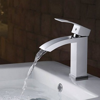 Смеситель д/раковины ROSE белый/хром R1501F