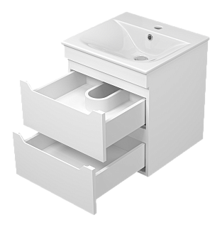 Комплект мебели 50 "Бриз-50" подвесная 2 ящ. белая матовая эмаль (ум.Breeze-50) MISTY