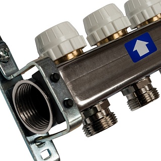 Коллектор 9-вых. нерж.ст. с расходомер. (SMS 0927 000009) STOUT