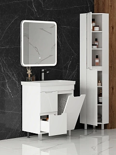 Комплект мебели 70 "Айленд-70" напольная 2ящ. + Б/К белый Onika (ум.Адриана,70)