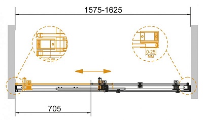 ДУШЕВАЯ ДВЕРЬ В НИШУ CEZARES STYLUS-SOFT-BF-1 160-C-Cr
