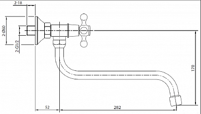 Смеситель настенный DOM хром керам. ARGO 052  37993 