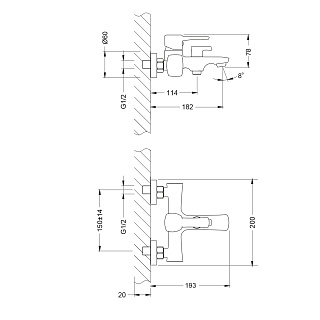 Смеситель д/ванны "Evitta" (LM0514C) 35 мм короткий излив LEMARK 