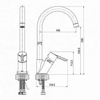 Смес. д/кухни  Kitchen Line K11SB0Ji05 (8335)