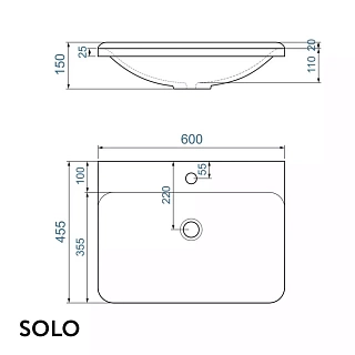 Комплект мебели 60 "Бали-60" подвесная 2 ящ. белый VIANT (ум.Solo-60)