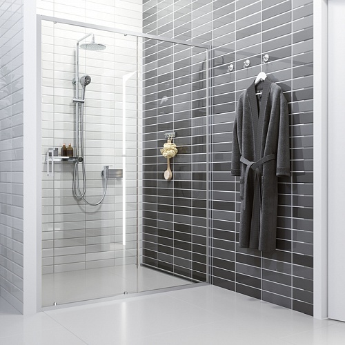 Душевая дверь, глянцевый ал. проф., 140х195, Zodiac, IDDIS, ZOD6CS4i69