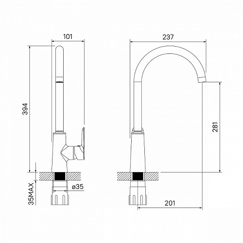 Смеситель для кухни, Cloud, IDDIS, CLOWG00i05