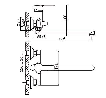 Смеситель д/ванны "Semboku" (SEM-1015) длинный излив TOKITO снят с производства