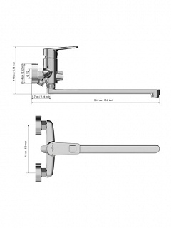 Смеситель д/ванны "Rumoi" (RUM-1015) длинный излив TOKITO снято с производства