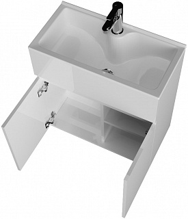 Комплект мебели 60 "Mira-60" подвес., белый глян. 2 ДВ 1 Марка (ум.Акриловый+сифон+донный клапан)