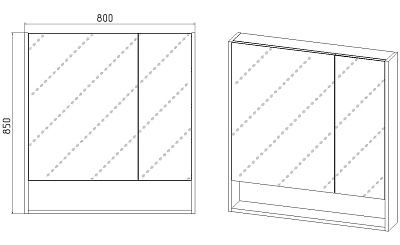 Зеркало-шкаф 80 "Мальта-80" белый универсальное (без света) VIANT