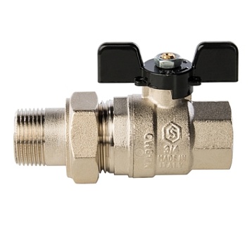 Кран шар. полнопроходной с амер. баб. ВН 3/4" (15/60) SVB-0007-200020) STOUT ЧЁРНЫЙ МАХОВИК (замена арт.57612)