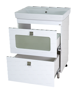 Комплект мебели 60 "Урал-60" напольная 2 ящ., стекло MISTY (ум.Енисей-60/COMO-60)