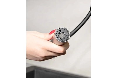 Смеситель д/кухни "AISAI" (AIS-1023GM) нерж.вороненая сталь под фильтр с вытяжным изливом TOKITO 