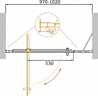 ДУШЕВАЯ ДВЕРЬ В НИШУ CEZARES MOLVENO-BA-11 80+20-C-Cr-IV