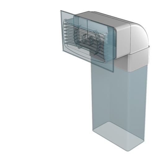 Колено вертикальное 620КВП 204х60мм (пластик) (18)