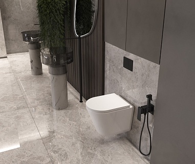 Унитаз подвесной безободковый Vincea "Vito" TORNADO белый .сиденье slim м/л  VT1-23T