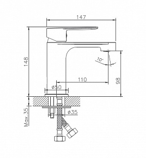 Смеситель д/раковины Haiba HB10557-8 белый/хром