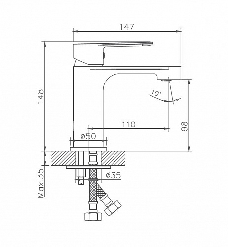 Смеситель д/раковины Haiba HB10557-8 белый/хром