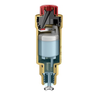 Воздухоотводчик попл. Flexvent  1/2" НР PN10, T=120°C никелиров. с отсечным клапаном (27742) Flamco