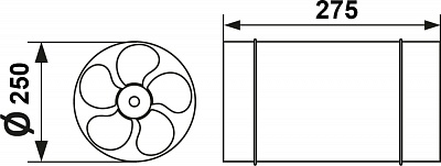 Вентилятор CV-250 осевой канальный (Россия)