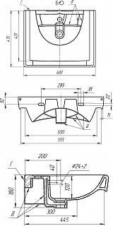 Комплект мебели 60 "Квадро-60" подвесная белый Водолей (ум.Дрея Q-60) 