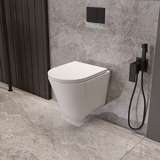 Унитаз подвесной безободковый Vincea "Vito" TORNADO белый .сиденье slim м/л  VT1-23T