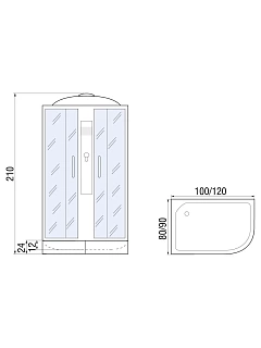 Душевая кабина DESNA 120/80/26 L, R МТ