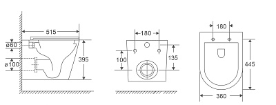 Унитаз подвесной безободковый Vincea "Vito" TORNADO белый .сиденье slim м/л  VT1-23T