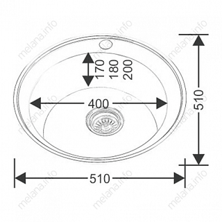 Мойка нерж врезная  MELANA D510 (0,6х160) (12)  декор 101/157D