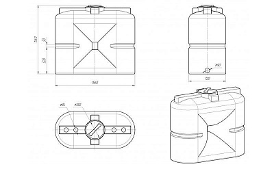 Емкость S 1000 OIL (1300х730х1580, для топлива,воды) ВЫГОДА