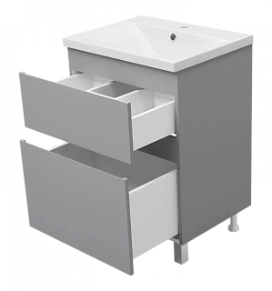 Комплект мебели 60 "Лаки-60" напольная 2 ящ. серый MISTY (ум.Royce Abby-60)